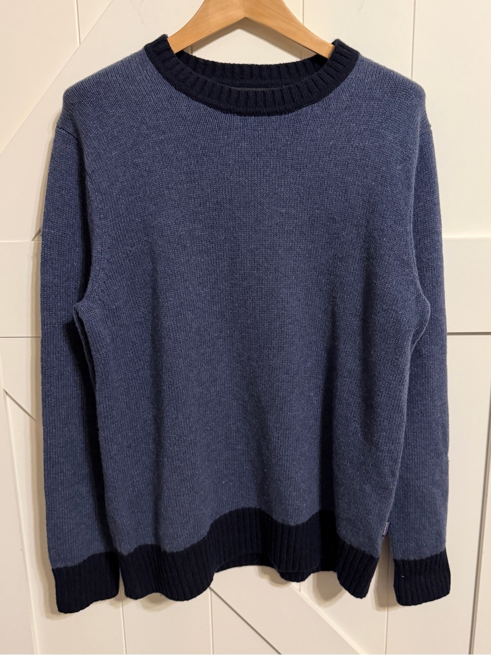 Patagonia Men’s L Wool Blend Crewneck Sweater Blue Navy Outdoor Gorpcore